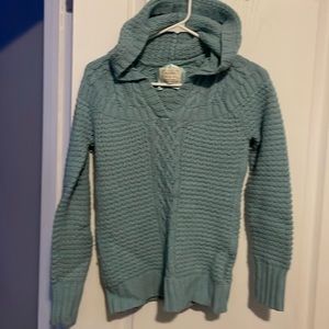 Blue sweater with hood